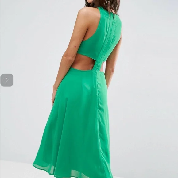 asos side cut out dress ASOS DESIGN high neck cut out side maxi dress in black